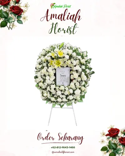 Krans Bunga Duka Cita di Suka Damai
